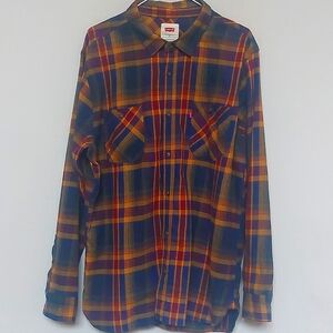 Levi's Multi Color, Blue,Red, Yellow Casual Button Down Shirt Size XL